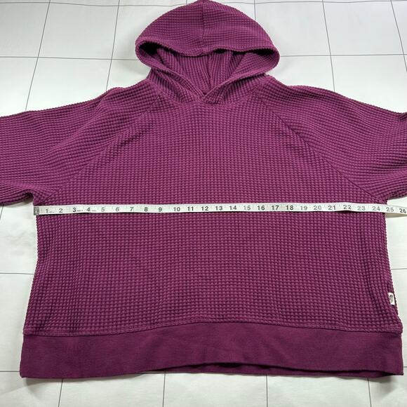 The North Face Sweatshirt Womens Large Purple Chabot Hoodie Waffleknit Sporty - Picture 9 of 11